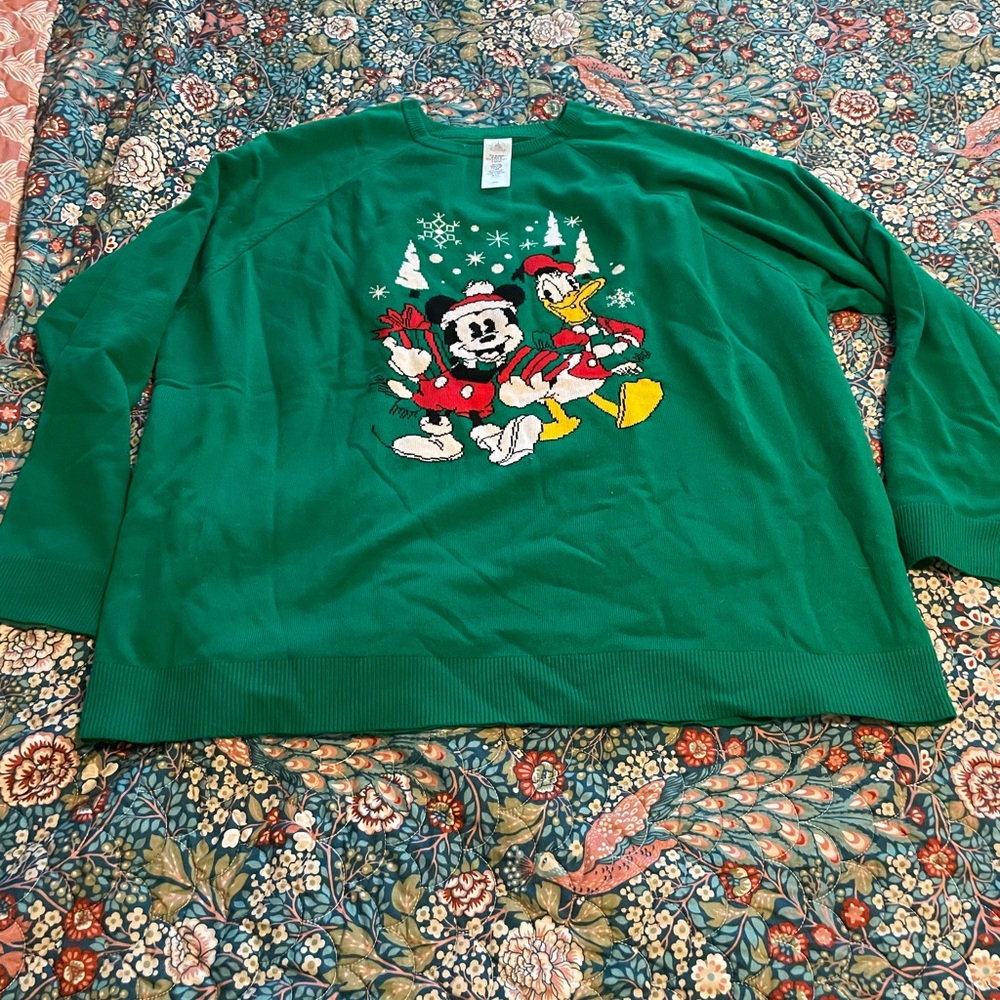Disney Green Sweatshirts with Cartoon Characters